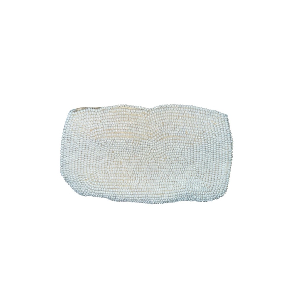 Vintage bags by Debbie, Ivory Beaded Strapless Clutch, made in Japan - Picture 2 of 4